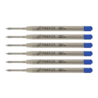 Parker Ball Point Pen Refills, Medium Point, Blue Ink, 6/Pack (3032631)