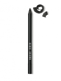 Specially formulated to stay put for 12 hours, this richly-pigmented pencil glides on smoothly and delivers intense definition. Boasting a jet-black hue, this classic Bobbi shade fits perfectly in her Choose Your Black Collection, an array of blackest black liners for standout eyes. Take your pick and prepare to turn heads. Made in Italy. Specially formulated to stay put for 12 hours, this richly-pigmented pencil glides on smoothly and delivers intense definition. Boasting a jet-black hue, this classic Bobbi shade fits perfectly in her Choose Your Black Collection, an array of blackest black liners for standout eyes. Take your pick and prepare to turn heads. Made in Italy.