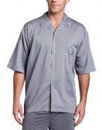 Nautica Men's Captains Herringbone Woven Camp Shirt