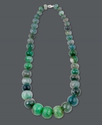 Startling in green. Avalonia Road's Brasilian-inspired style is party perfect with its vibrant green-colored fire agate beads (138-1/3 ct. t.w.), and chic, graduated design. Approximate length: 21 inches. Startling in green. Avalonia Road's Brasilian-inspired style is party perfect with its vibrant green-colored fire agate beads (138-1/3 ct. t.w.), and chic, graduated design. Approximate length: 21 inches.