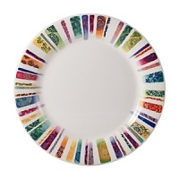 With bands of classic floral patterns rendered in a chic, modern color palette, the Eden dinner plate frames your main course with sophisticated style and vibrant energy. With bands of classic floral patterns rendered in a chic, modern color palette, the Eden dinner plate frames your main course with sophisticated style and vibrant energy.