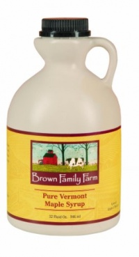 Brown Family Farms Pure Maple Syrup, Medium Amber, Vermont, 32-Ounce