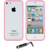 iPhone 5 Hybrid Pink TPU Bumper Case, Universal Touch Screen Stylus Pen