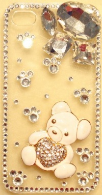 3D White & Silver TEDDY BEAR Case for iPhone 4 & 4S Verizon Sprint AT&T HIGH QUALITY Crystals Bling Cover By iPhashon 3D White & Silver TEDDY BEAR Case for iPhone 4 & 4S Verizon Sprint AT&T HIGH QUALITY Crystals Bling Cover By iPhashon