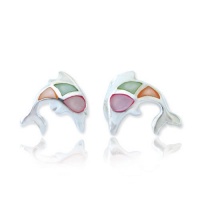 925 Sterling Silver Multi-Colored Mother of Pearl Shell Dolphin Fish Post Stud Earrings 11 mm Fashion Jewelry for Women, Teens, Girls - Nickel Free 925 Sterling Silver Multi-Colored Mother of Pearl Shell Dolphin Fish Post Stud Earrings 11 mm Fashion Jewelry for Women, Teens, Girls - Nickel Free