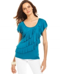Cascading redefine your favorite AGB tee as a flirty, must-have essential for the season. Wear it with anything (especially crisp white jeans) for a touch of modern romance. Cascading redefine your favorite AGB tee as a flirty, must-have essential for the season. Wear it with anything (especially crisp white jeans) for a touch of modern romance.
