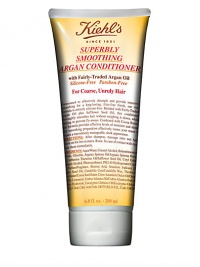 Formulated with fairly-traded Argan Oil and Safflower Oil, our conditioner moisturizes, detangles, and provides intensive smoothing and longlasting shine with a frizz-free finish. Silicone and Paraben-Free Formula. Effectively smooths hair without weighing it down, while preventing frizz and fly-aways. Formula also contains emollient Cocoa Butter to add moisture and shine. Imparts a sleeker, more manageable look and feel to hair. 6.8 oz. 