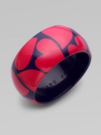 A sweet, heart printed design in glossy resin. ResinDiameter, about 2¼Slip-on styleImported A sweet, heart printed design in glossy resin. ResinDiameter, about 2¼Slip-on styleImported