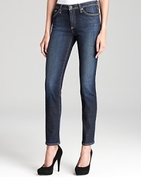 Put on your pumps and rock it downtown in these AG Adriano Goldschmied skinny jeans--dark washed for richness of color in the five-pocket silhouette you prefer. Put on your pumps and rock it downtown in these AG Adriano Goldschmied skinny jeans--dark washed for richness of color in the five-pocket silhouette you prefer.