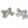 I'm A Cute Little Princess Ribbon Pave' Earrings (Clear Crystals)
