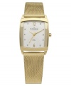 Signature Skagen Denmark mesh is styled in golden tones on this feminine watch.