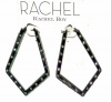 Rachel Roy Geometric Hematite Hoop Earrings