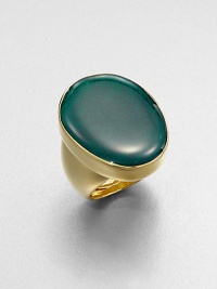 A rich style featuring a glossy, mottled stone on a solid shank. Enamel22k goldplatedWidth, about 1Made in USA A rich style featuring a glossy, mottled stone on a solid shank. Enamel22k goldplatedWidth, about 1Made in USA