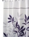 InterDesign Leaves Stall Shower Curtain, Black/Gray