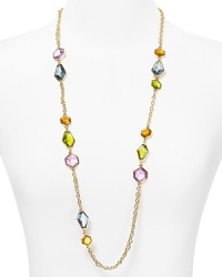 A bold cascade of gemstones make this ABS by Allen Schwartz necklace an effortless, color-pop showpiece. A bold cascade of gemstones make this ABS by Allen Schwartz necklace an effortless, color-pop showpiece.