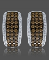 Graced with endless sophistication, these Le Vian earrings feature round-cut chocolate and white diamonds (2 ct. t.w.) set in 14k white gold. Approximate drop: 1 inch.