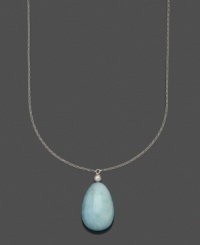 A stylish splash. This cool blue pendant features aquamarine (70 ct. t.w.) strung from a sterling silver chain. Approximate length: 24 inches. Approximate drop: 1-1/3 inches. A stylish splash. This cool blue pendant features aquamarine (70 ct. t.w.) strung from a sterling silver chain. Approximate length: 24 inches. Approximate drop: 1-1/3 inches.