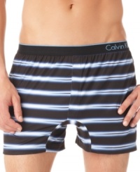 Boxers don't have to be boring. Here, Calvin Klein rethinks boxer shorts with a slim fit and a modern, patterned microfiber. Boxers don't have to be boring. Here, Calvin Klein rethinks boxer shorts with a slim fit and a modern, patterned microfiber.