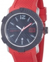 Tommy Hilfiger Men's 1790736 Sport Black Dial Red Silcon Strap with Date Function Watch