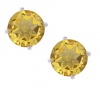 Sterling Silver 925 Genuine Citrine 6mm Brilliant Round Stud Earrings [Jewelry]