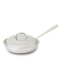 A spacious interior with rounded sides traps in heat and keeps splatters and spills to a minimum, making this fry pan ideal for browning, searing and frying. A triple-bonded construction, induction-ready exterior and aluminum core distribute heat evenly, while the domed lid traps in flavor and moisture for delicious results. Lifetime warranty. A spacious interior with rounded sides traps in heat and keeps splatters and spills to a minimum, making this fry pan ideal for browning, searing and frying. A triple-bonded construction, induction-ready exterior and aluminum core distribute heat evenly, while the domed lid traps in flavor and moisture for delicious results. Lifetime warranty.