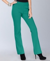 INC's petite pull-on trousers feature a flat front, perfect for pairing with body-skimming tunics or sweaters. INC's petite pull-on trousers feature a flat front, perfect for pairing with body-skimming tunics or sweaters.