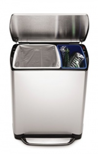 simplehuman Rectangular Step Recycler, Fingerprint-Proof Brushed Stainless Steel, 46-Liter / 12-Gallon simplehuman Rectangular Step Recycler, Fingerprint-Proof Brushed Stainless Steel, 46-Liter / 12-Gallon