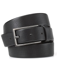 This stylish leather belt from BOSS Black gives your professional suiting some punch with allover perforated detail and a skinny silhouette. This stylish leather belt from BOSS Black gives your professional suiting some punch with allover perforated detail and a skinny silhouette.