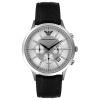 Emporio Armani Men's AR2432 Chronograph Stainless Steel and Black Leather Watch