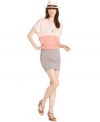 DKNY Jeans decks out this extra-soft dress with a feminine take on the colorblock look. The light hues pair flawlessly with neutral accessories.