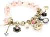 Betsey Johnson Essentials Skull Multi-Charm Half Stretch Bracelet