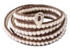 Chan Luu Five Wrap Bracelet White Pearl Brown Leather