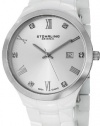 Stuhrling Original Women's 962.12EP2 Leisure Ceramic Celine Swiss Quartz Swarovski Crystal Date White Bracelet Watch