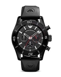 For the guy on the go, Emporio Armani's rubber-strapped watch is a sporty style with staying power. Wear it to make a statement. For the guy on the go, Emporio Armani's rubber-strapped watch is a sporty style with staying power. Wear it to make a statement.