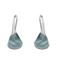 Add a splash of color and a hint of sparkle with Swarovski's chic drops. Earrings feature blue crystals in silver tone mixed metal. Approximate drop: 1-1/10 inches.