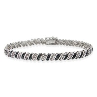 Sterling Silver Black Diamond Accent San Marco Bracelet Sterling Silver Black Diamond Accent San Marco Bracelet