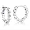 Studio 925 Designer Inspired Cubic Zirconia Sterling Silver Huggie Hoop Earrings