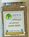 Indus Organic Cumin Seeds Whole (Jeera) 1 Lb Jar, Freshly Packed