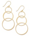Circular chic. Studio Silver's drop earrings are set in 18k gold over sterling silver and feature circles in elevating sizes for a bit of postmodern appeal. Approximate drop: 2-3/4 inches.