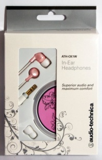 Audio Technica AUD ATH-CK1WPK In-ear Headphones with 8.8mm Drivers and XS/S/M Earpieces, Pink