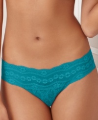 Flirty and flattering. The Lace Kiss thong by b.tempt'd by Wacoal hugs your curves without digging in. Style #970182 Flirty and flattering. The Lace Kiss thong by b.tempt'd by Wacoal hugs your curves without digging in. Style #970182