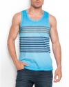 GUESS Hart Striped Tank, HIGH TIDE BLUE MULTI (LARGE)