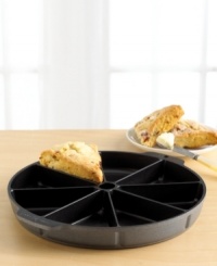 Make bakery-quality scones from your home! Contains eight triangle-shaped slice slots so you can bake scrumptious scones or delicious biscuits for the whole family. Nonstick surface makes it easy to clean. Limited lifetime warranty. Make bakery-quality scones from your home! Contains eight triangle-shaped slice slots so you can bake scrumptious scones or delicious biscuits for the whole family. Nonstick surface makes it easy to clean. Limited lifetime warranty.