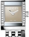 Gucci Women's YA128508 G-Frame Square Steel Bracelet Diamond Case Watch