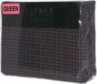 Lauren Ralph Lauren Queen Sheet Set Brown Blue Cream Tattersal Check Lauren Ralph Lauren Queen Sheet Set Brown Blue Cream Tattersal Check