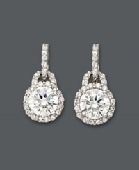 Be the belle of the ball. B. Brilliant's fancy drop earrings are certain to light up your look with dozens of round-cut cubic zirconias (3-3/8 ct. t.w.) set in sterling silver. Approximate drop: 5/8 inch.