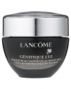 Youth is in your genes. See visibly younger, brighter eyes. At the very origin of your skin's youth: your genes. Genes produce specific proteins. With age, their presence diminishes. Today, for every woman, Lancôme invents an eye care that boosts the activity of genes.Discover the skin you were born to have. This unique gel-cream texture leaves the eye contour velvety to the touch. Dark circles and signs of fatigue appear to diminish.