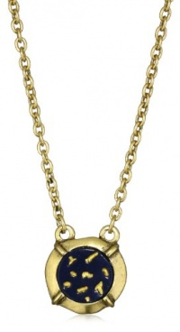 T Tahari Soho Chic Gold Tone and Blue and Gold Pendant Necklace