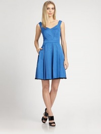 EXCLUSIVELY AT SAKS. Ruffled lining peeks out from the hem of this sweet, full-skirted style.Shoulder strapsSweetheart necklineVertical bust dartsBanded waistPleated skirtRuffle trim at hemlineBack zipFully linedAbout 37 from shoulder to hemPolyesterDry cleanImportedModel shown is 5'10½ (179cm) wearing US size 4. EXCLUSIVELY AT SAKS. Ruffled lining peeks out from the hem of this sweet, full-skirted style.Shoulder strapsSweetheart necklineVertical bust dartsBanded waistPleated skirtRuffle trim at hemlineBack zipFully linedAbout 37 from shoulder to hemPolyesterDry cleanImportedModel shown is 5'10½ (179cm) wearing US size 4.