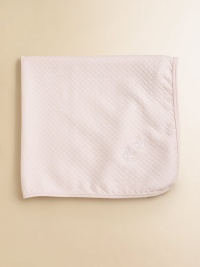 Get baby all wrapped up in this ultra-soft, ultra-cozy blanket in quilted pima cotton with rocking horse embroidery.About 25W X 30HPima cottonMachine washImported Get baby all wrapped up in this ultra-soft, ultra-cozy blanket in quilted pima cotton with rocking horse embroidery.About 25W X 30HPima cottonMachine washImported